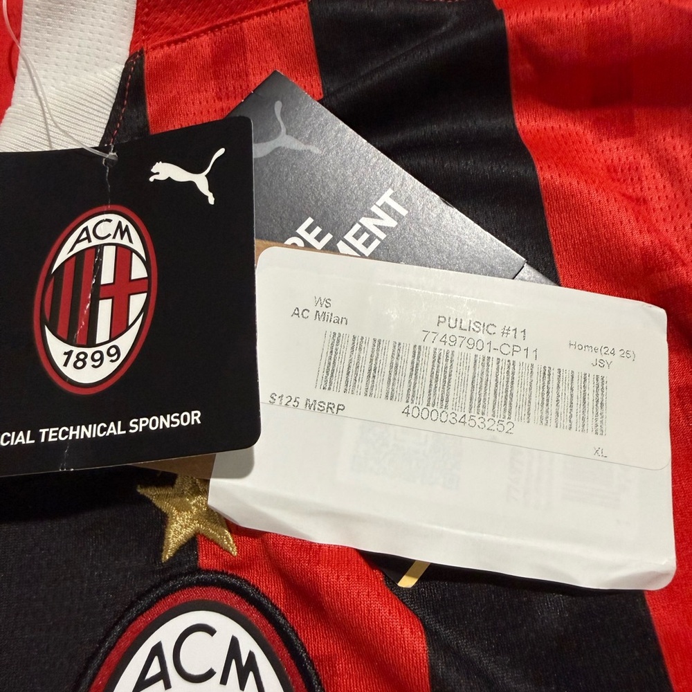 2024-25 AC Milan Home Shirt Pulisic #11  size XL. - Picture 4 of 8